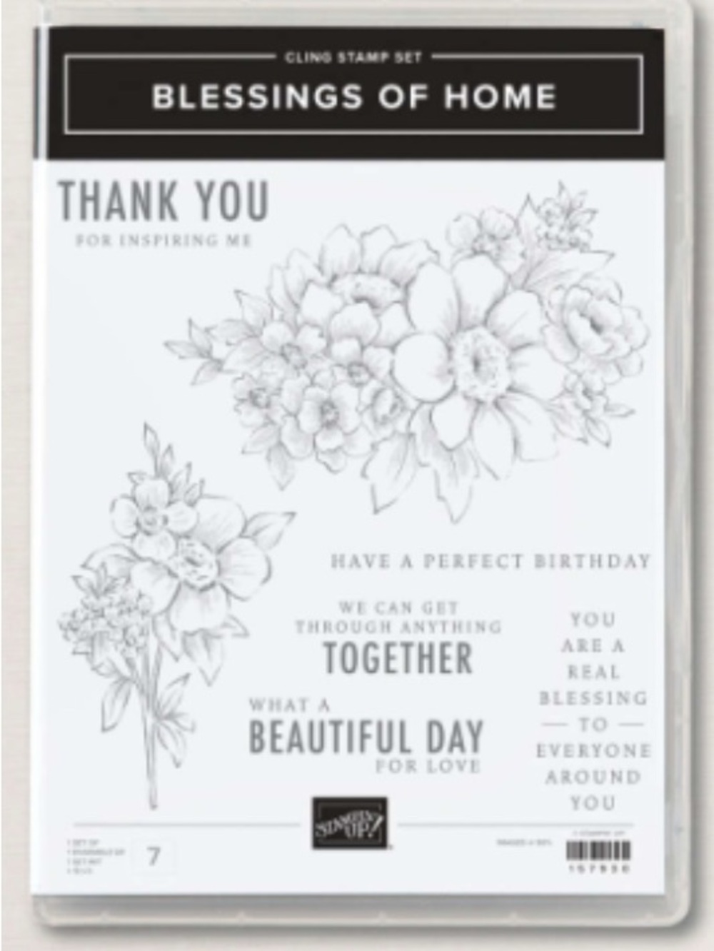 Stampin' Up! Blessings of Home Floral Stamp Set. 3 stamps used once